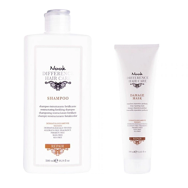 Pachet reconstructie difference hair care - sampon 500ml, masca damage 300ml 