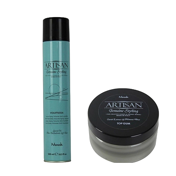 Pachet styling - fixativ artisan 500 ml, ceara artisan top gum 100 ml 