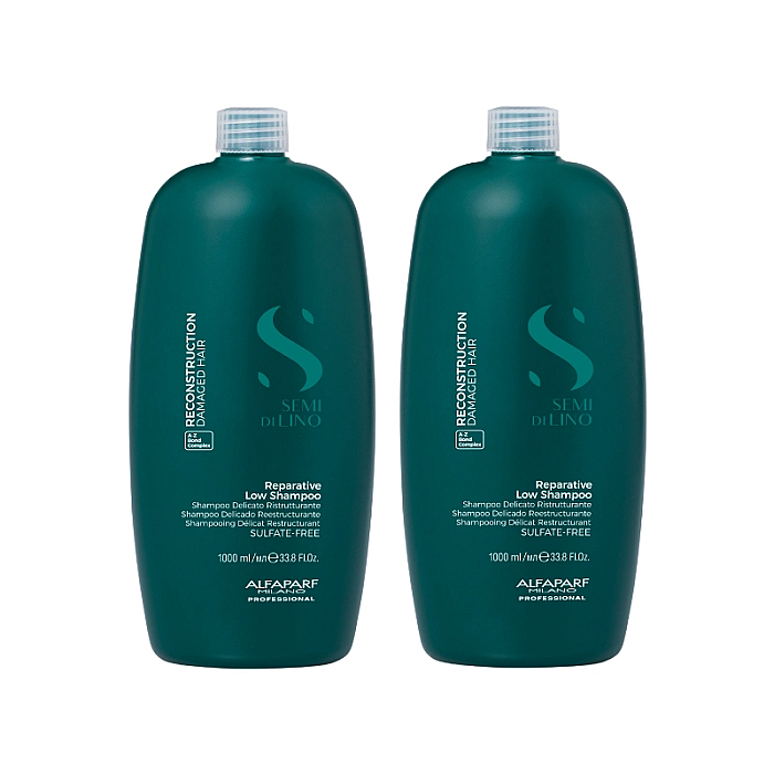 Pachet 2 x sampon semi di lino de reconstructie reconstruction reparative shampoo 1000ml