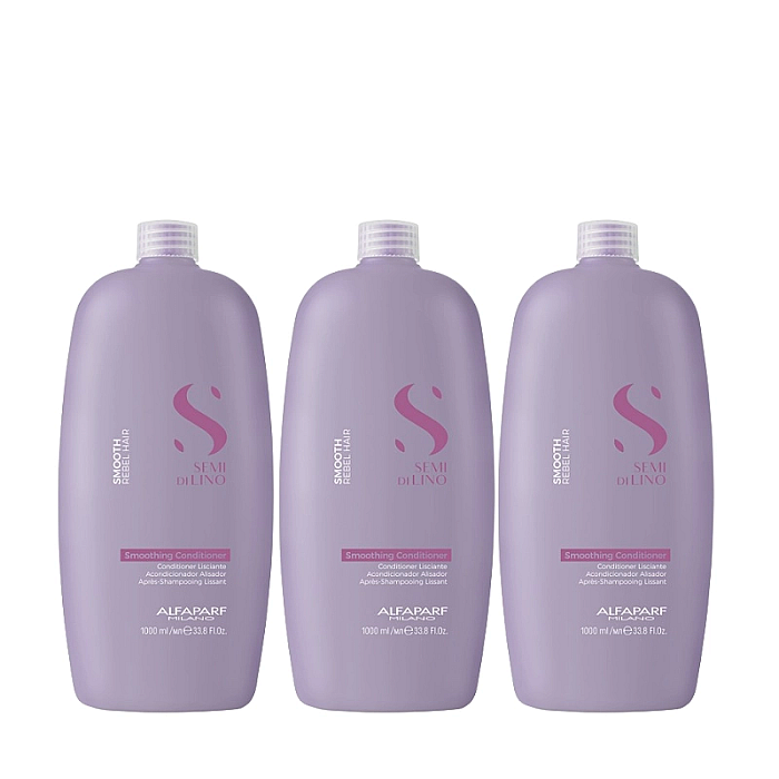 Pachet 3 x balsam pentru netezire smoothing semi di lino 1000ml