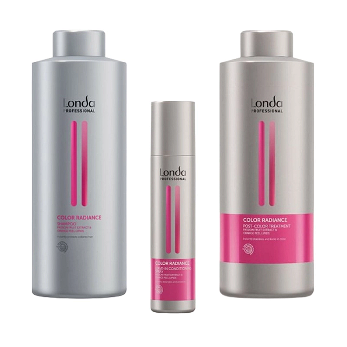 Pachet par vopsit color radiance - sampon 1000ml, tratament post color 1000ml, balsam leave-in 250ml