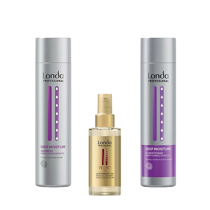 Pachet intens hidratant par uscat deep moisture - sampon 250ml, balsam 250ml, ulei 30ml