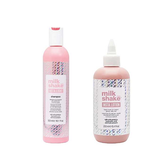 Pachet pentru netezirea si indrepatarea parului insta light - sampon 300ml, tratament 250ml