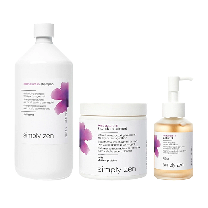 Pachet par deteriorat restructure in - sampon 1000ml, masca 500ml, ulei sublime oil 100ml