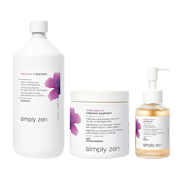 Pachet par deteriorat restructure in - sampon 1000ml, masca 500ml, ulei sublime oil 100ml