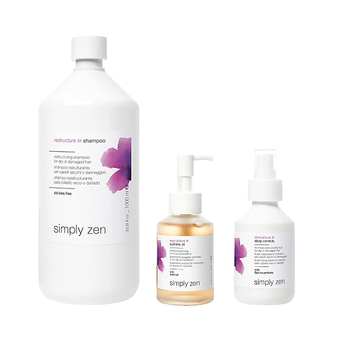 Pachet par deteriorat restructure in - sampon 1000ml, lotiune deep remedy 150ml, ulei sublime 100ml