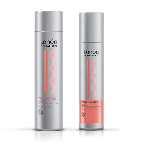 Pachet pentru par ondulat sau cret curl definer - sampon 250 ml, spray stabilizator starter 250ml