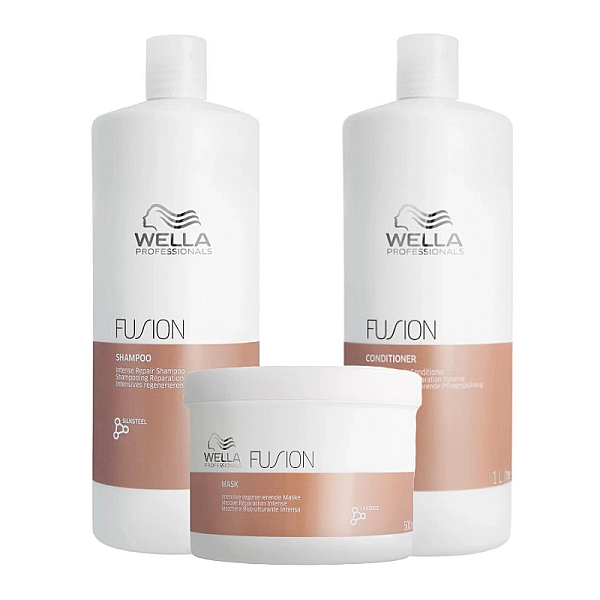 Pachet intens reparator pentru par deteriorat fusion - sampon 1000ml, balsam 1000ml, masca 500ml