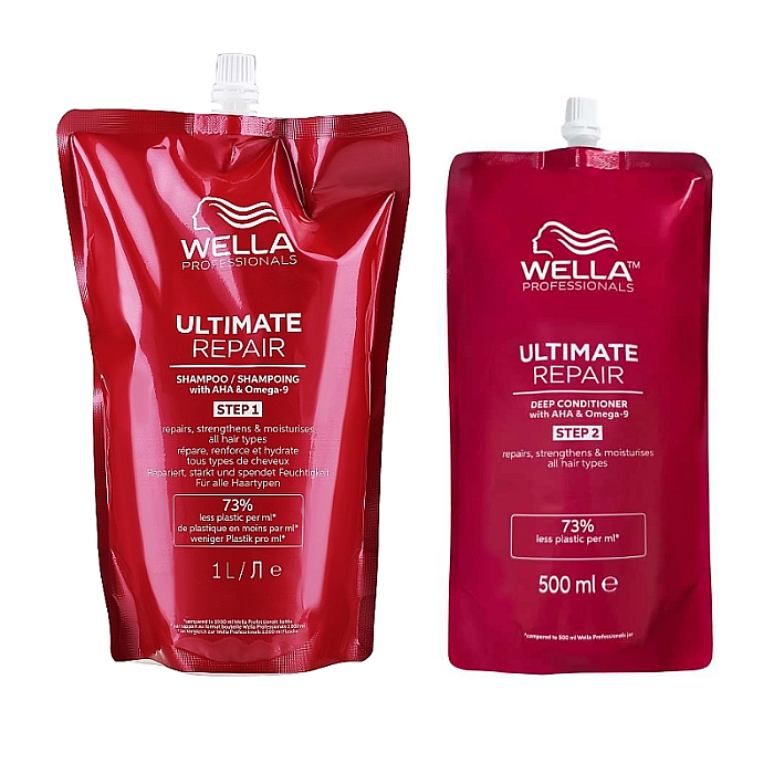 Pachet refill pentru par deteriorat ultimate repair - sampon 1000ml, balsam 500ml