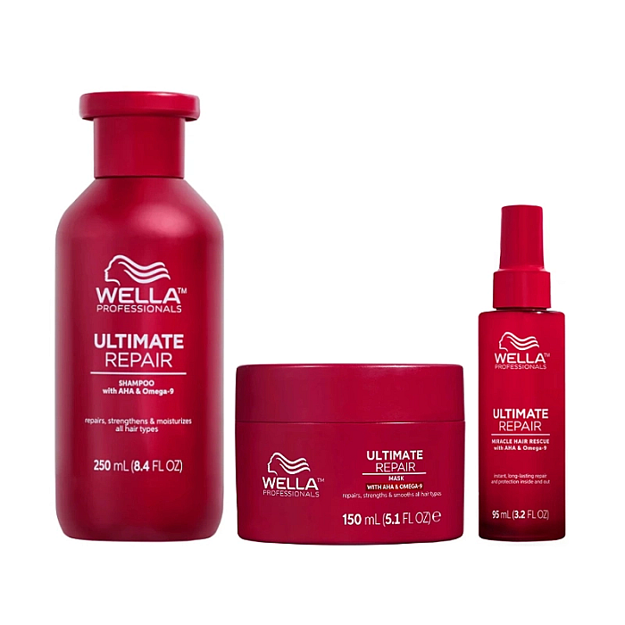 Pachet par deteriorat ultimate repair - sampon 250ml, masca 150ml, ser miracle rescue 95ml