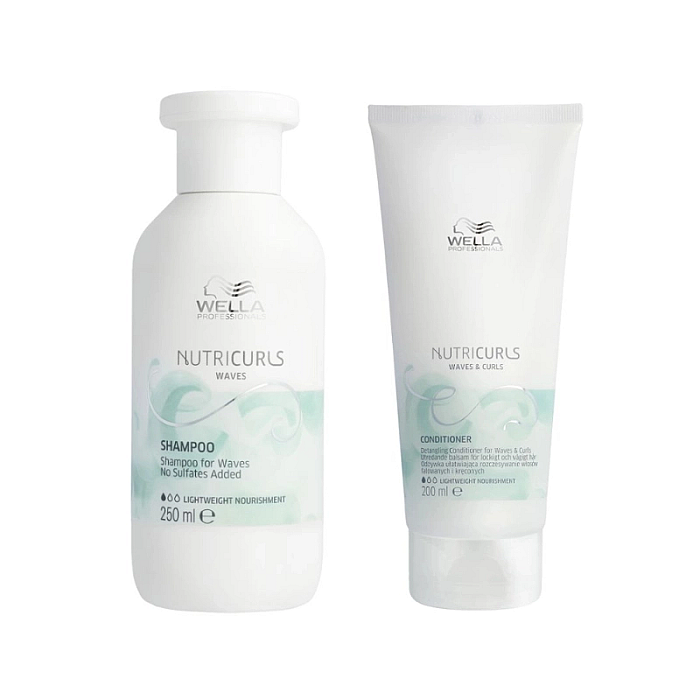 Pachet pentru par cret sau ondulat care nutricurls - sampon 250ml, balsam 200ml