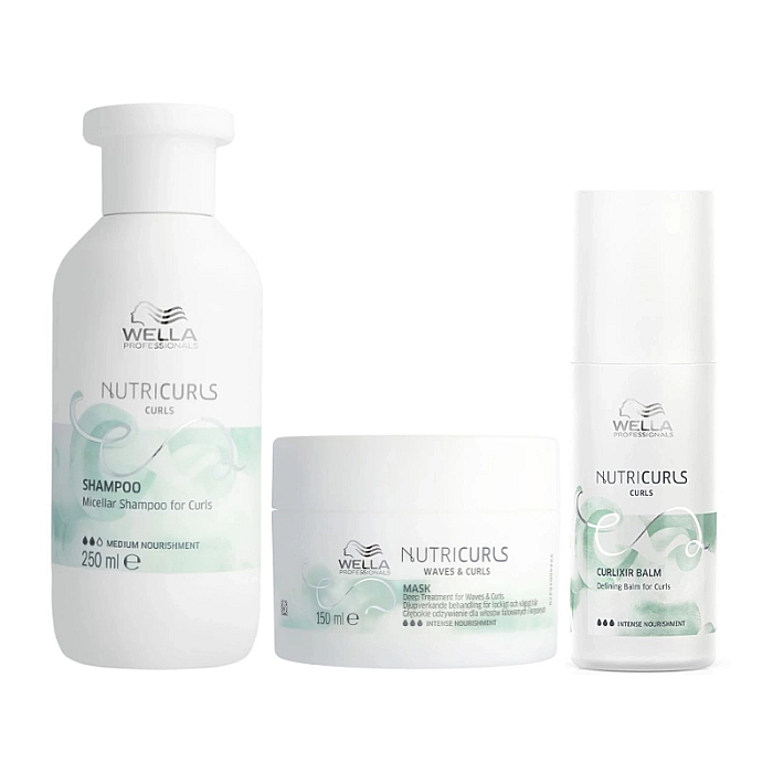 Pachet pentru par cret care nutricurls - sampon micelar 250ml, masca 150ml, balsam curlixir 150ml