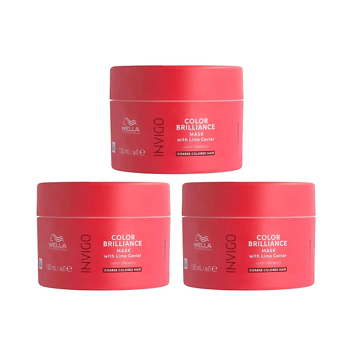 Pachet 3 x masca pentru par vopsit cu structura puternica coarse invigo brilliance 150ml