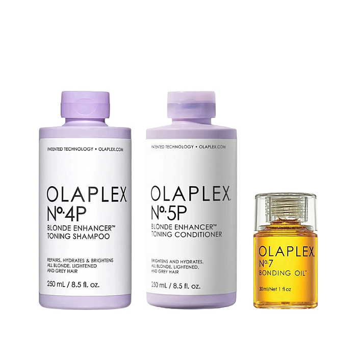 Pachet pentru par blond blonde enhancer - sampon 250ml 4p, balsam 250ml 5p, ulei nr.7 30ml