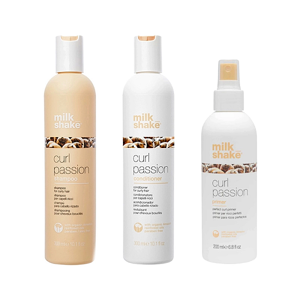 Pachet pentru par cret sau ondulat curl passion - sampon 300 ml, balsam 300 ml, primer 200 ml