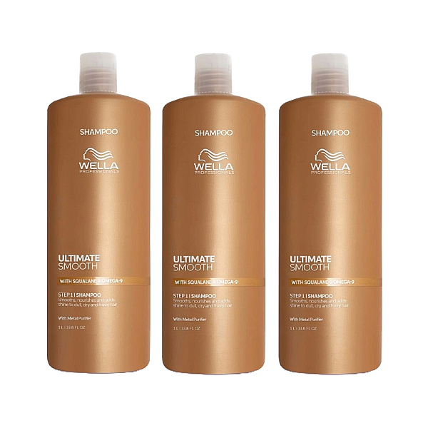 Pachet 3 x sampon hidratant pentru par uscat ultimate smooth 1000ml