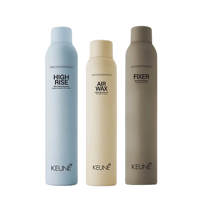Pachet styling - spray-ceara style air wax 200ml, fixativ 300ml, spray volum style high rise 300ml