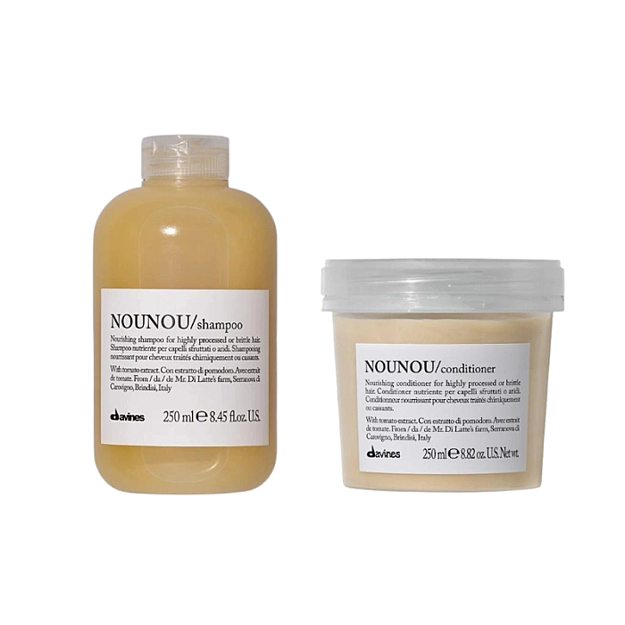 Set de nutritie pentru parul uscat, tratat chimic nounou - sampon 250ml, balsam 250ml