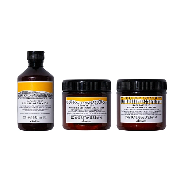Set pentru parul deteriorat naturaltech nourishing - sampon 250ml, masca 250ml, tratament 250ml