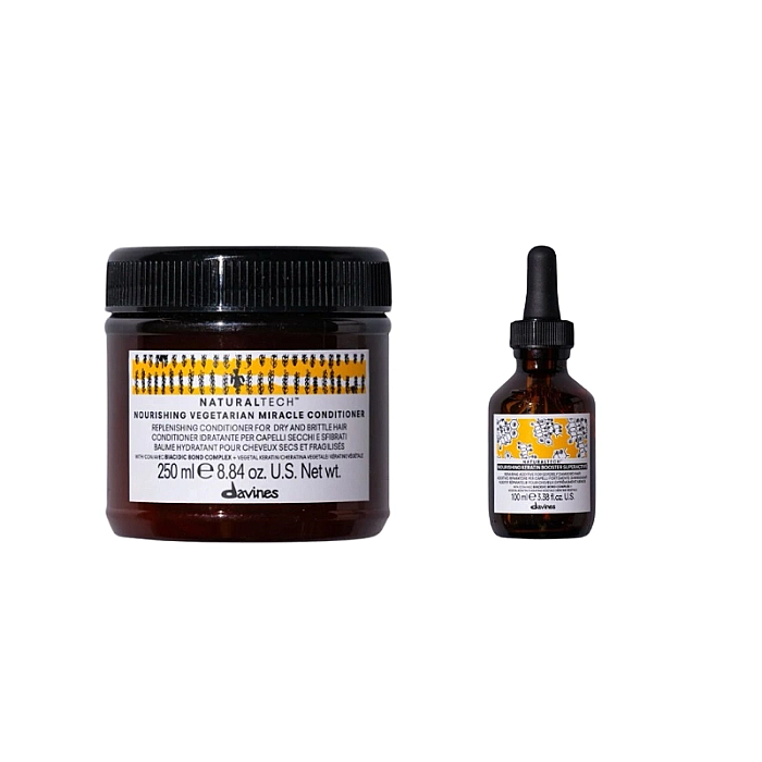 Set pentru parul deteriorat naturaltech nourishing - balsam 250ml, booster cu keratina 100ml