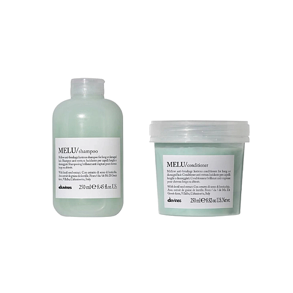 Set de prevenire a ruperii pentru parul lung sau deteriorat melu - sampon 250ml, balsam 250ml