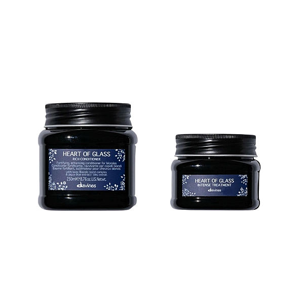 Set de hidratare pentru parul blond heart of glass - balsam 250ml, tratament 150ml