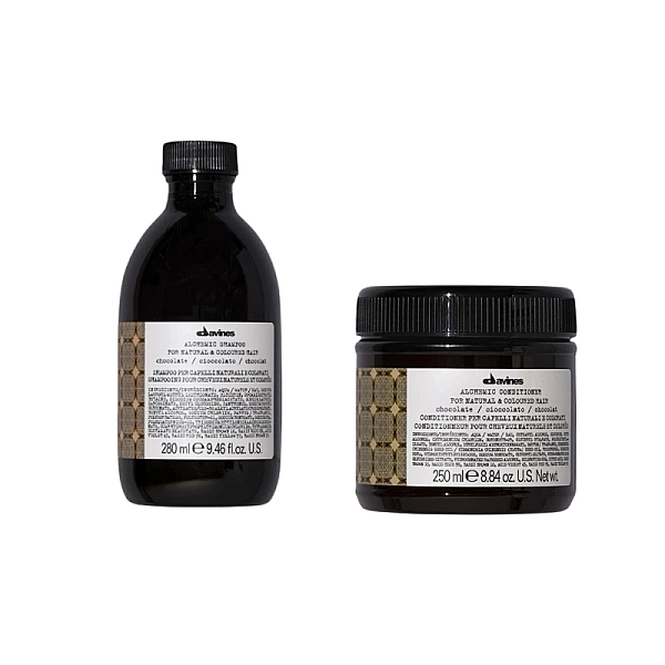 Set pentru imbunatatirea culorii parului brunet alchemic chocolate - sampon 280ml, balsam 250ml