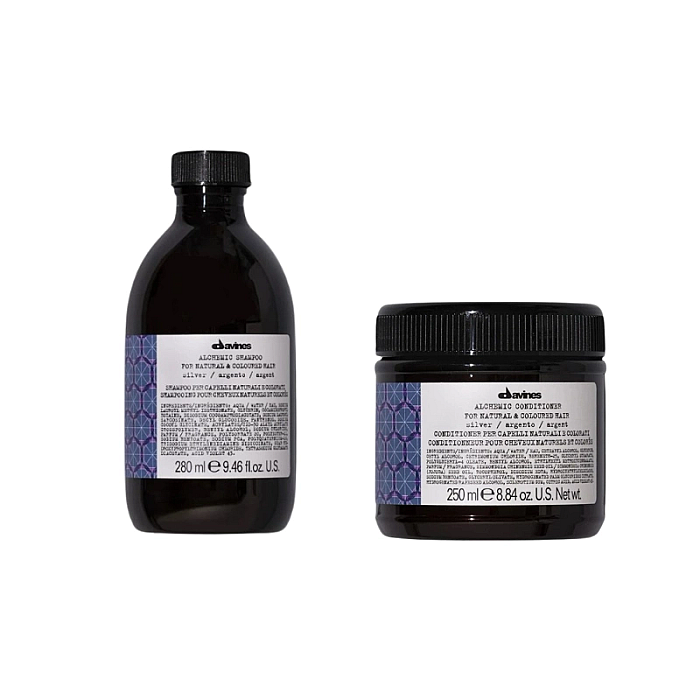 Set pentru imbunatatirea culorii parului blond platinat alchemic silver - sampon 280ml, balsam 250ml