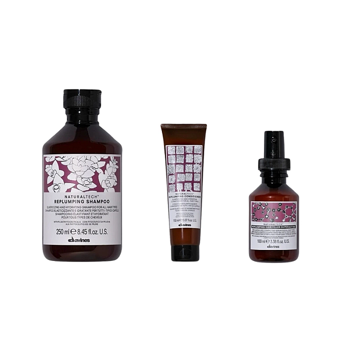 Set reumplere a firului de par naturaltech replumping - sampon 250ml, balsam 150ml, tratament 100ml