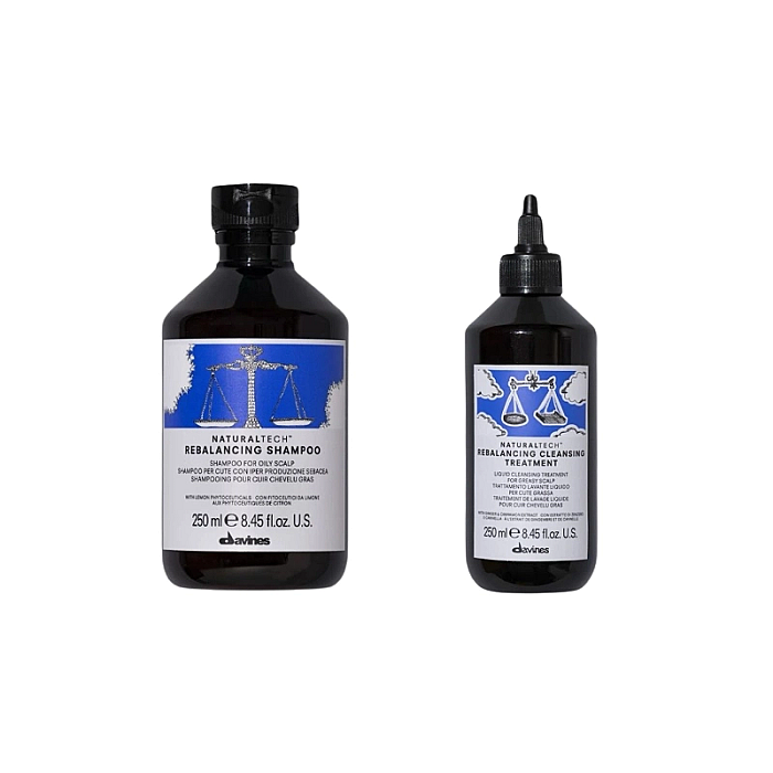 Set de curatare pentru parul gras naturaltech rebalancing - sampon 250ml, tratament 250ml