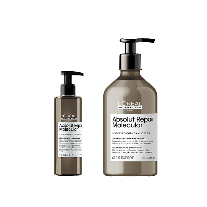 Pachet pentru par deteriorat expert absolut repair molecular - sampon 500ml, ser 250ml
