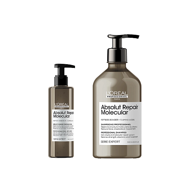 Pachet pentru par deteriorat expert absolut repair molecular - sampon 500ml, ser 250ml