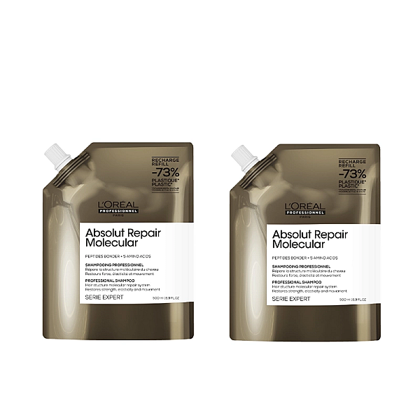Pachet 2 x rezerva sampon pentru par deteriorat expert absolut repair molecular 500ml