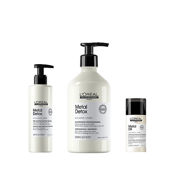 Pachet par vopsit expert metal detox - tratament pre-sampon 250ml, sampon 500ml, leave-in 100ml
