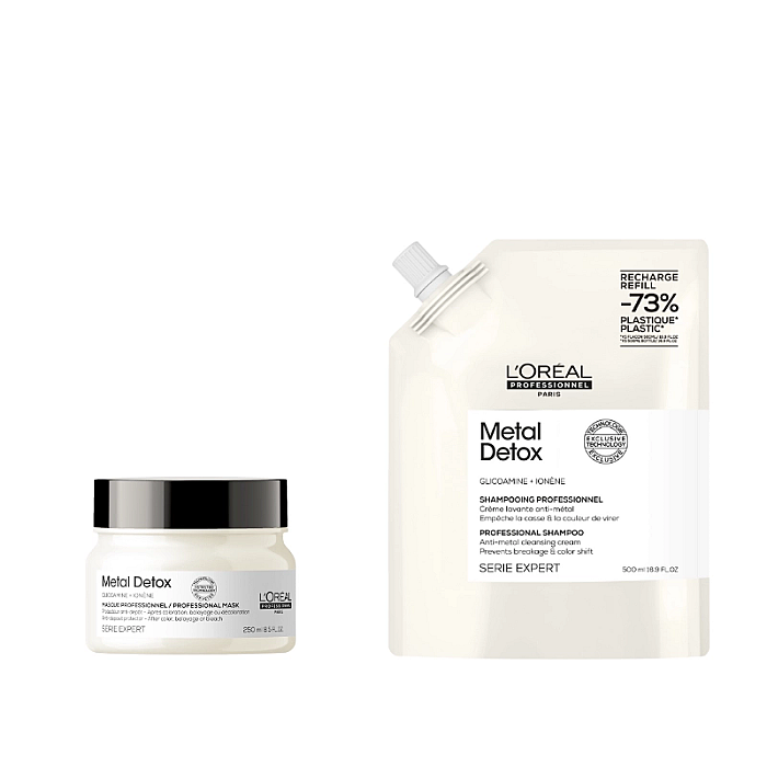 Pachet par vopsit expert metal detox - rezerva sampon 500ml, masca 250ml