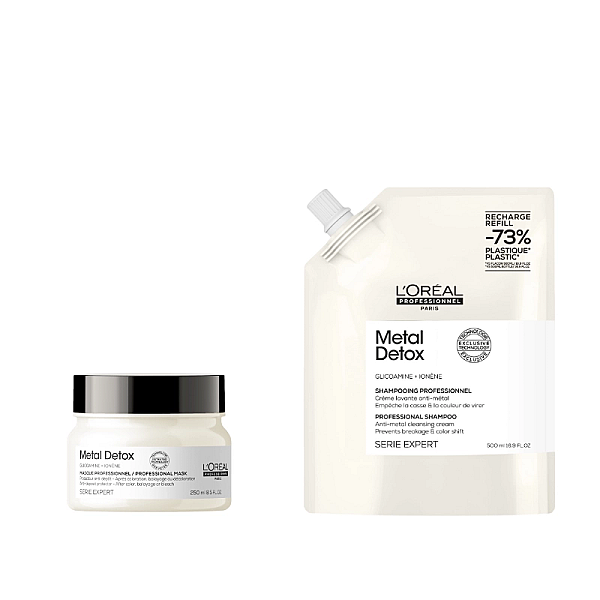 Pachet par vopsit expert metal detox - rezerva sampon 500ml, masca 250ml