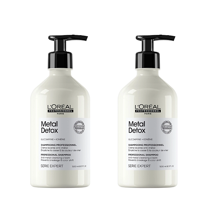 Pachet 2 x sampon impotriva ruperii parului si mentinerea culorii expert metal detox 500ml