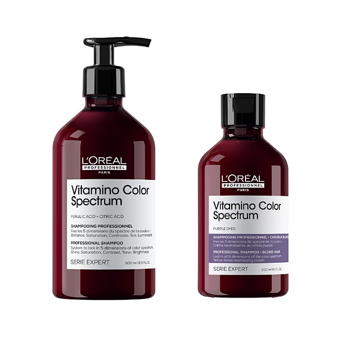 Pachet par vopsit expert vitamino color spectrum - sampon  500ml, sampon purple 300ml