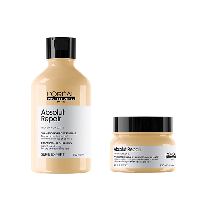 Pachet pentru par deteriorat absolut repair - sampon 300ml, masca 250ml