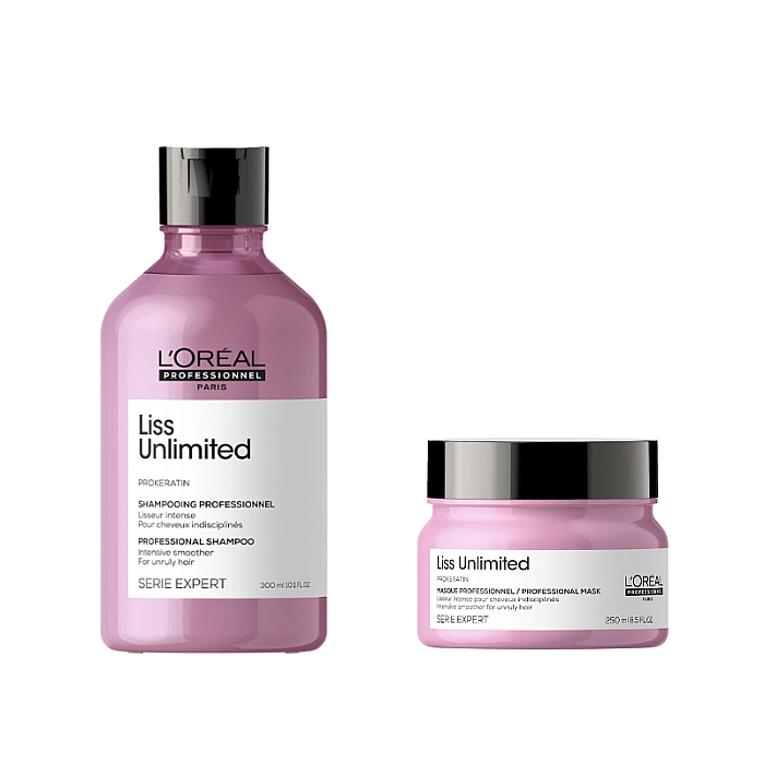 Pachet pentru par indisciplinat liss unlimited - sampon 300ml, masca 250ml