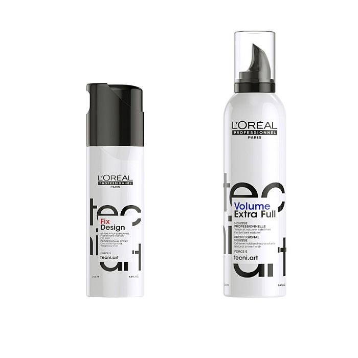 Pachet styling tecni.art - spray fixativ 200ml, spuma de par 250ml