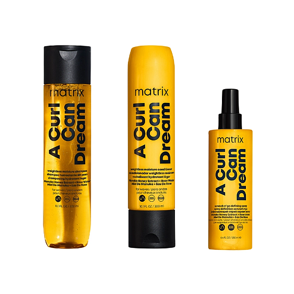 Pachet par ondulat a curl can dream - sampon 300ml, balsam 300ml, spray leave-in 250ml