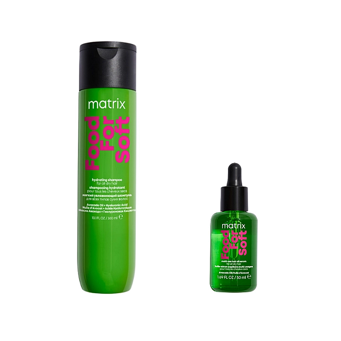 Pachet pentru par uscat food for soft - sampon 300ml, ulei 50ml