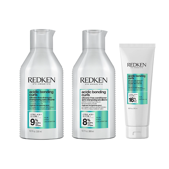 Pachet par cret acidic bonding curls - sampon 300ml, balsam 300ml, leave-in 250ml
