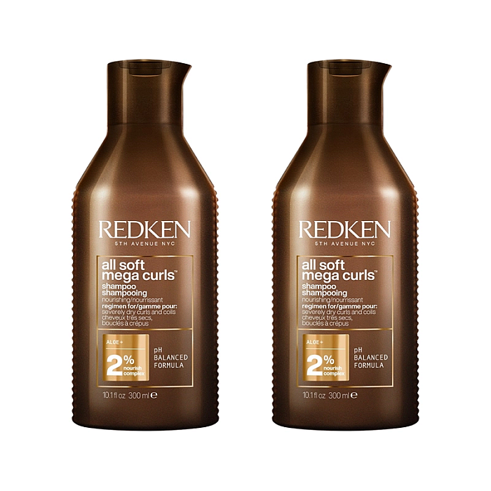 Pachet 2 x sampon par cret si uscat all soft mega curls 300ml