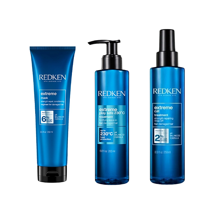 Pachet par deteriorat extreme - masca 250ml, protectie termica 250ml, spray reparator 250ml