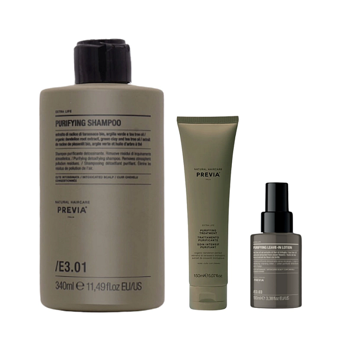 Pachet par anti-matreata extra life purifying - sampon 340ml, tratament 150ml, lotiune 100ml
