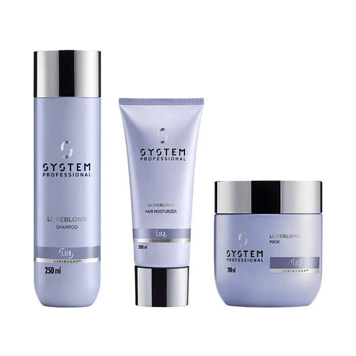 Pachet pentru par blond luxe blond - sampon 250ml, balsam 200ml, masca 200ml