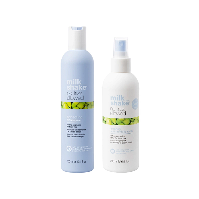 Pachet pentru netezirea parului no frizz allowed - sampon 300ml, spray 200ml