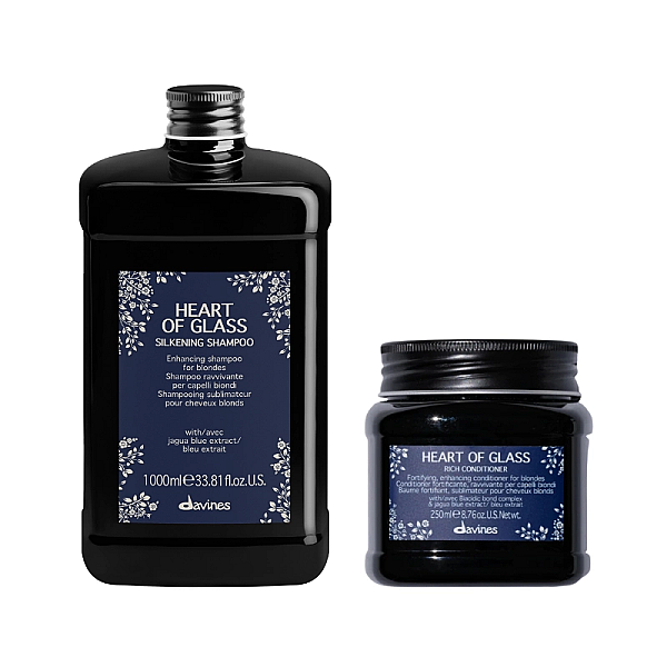 Set de hidratare pentru parul blond heart of glass - sampon 1000ml, balsam 250ml